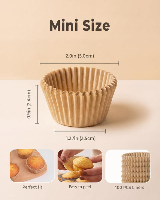 Bake Choice 400pcs Mini Cupcake Liners for Baking, Muffin Liners — product details