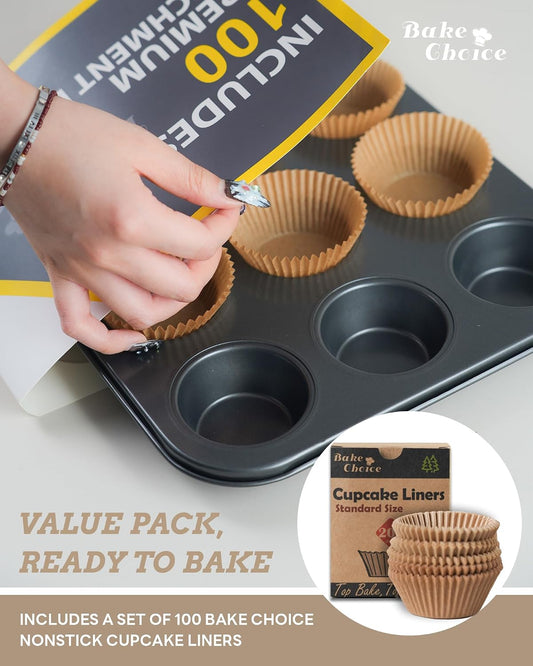 Bake Choice Muffin Pan includes 100 Natural Cupcake Liners — product details