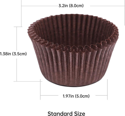 Bake Choice 200pcs Standard Cupcake Liners for Baking, Brown Muffin Liners — product details