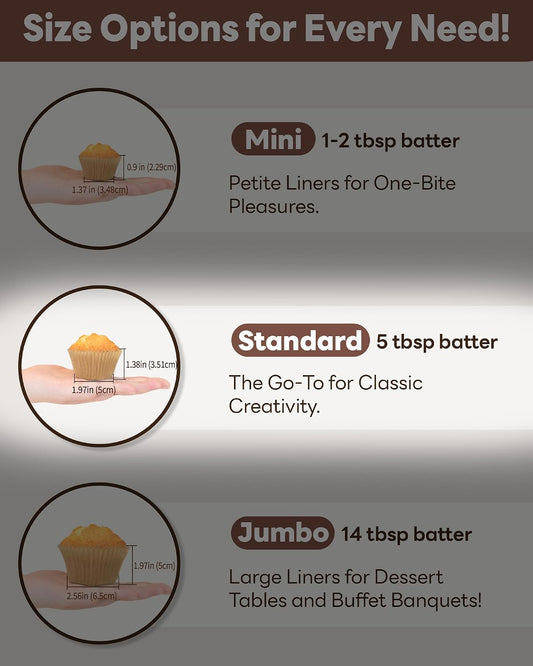 Bake Choice 200pcs Standard cupcake liners for Baking, Black Muffin Liners — product details
