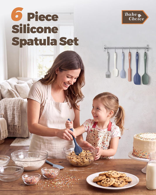 Bake Choice 6-Piece Silicone Spatula Set, Solid Steel Core, Heat Resistant — product details