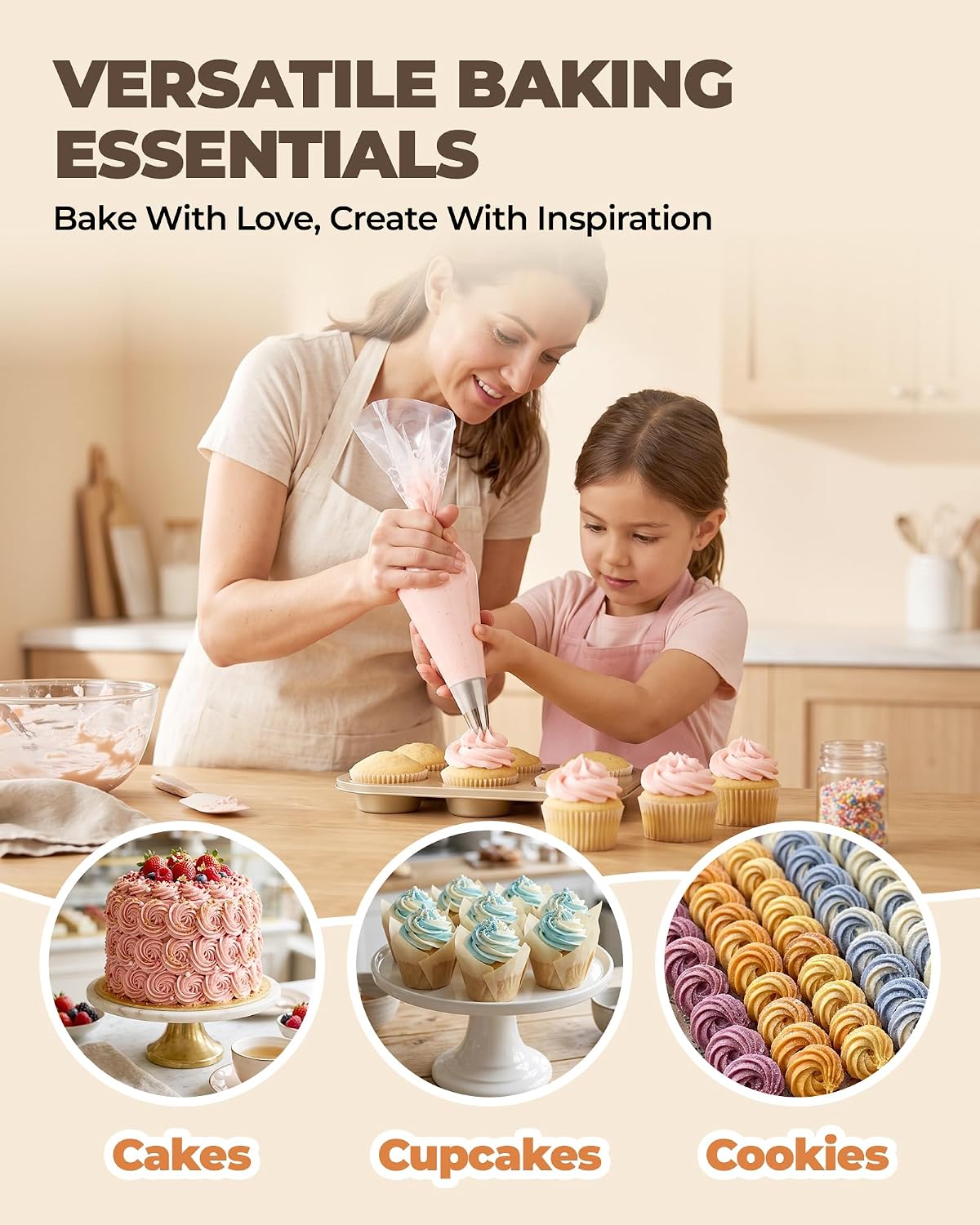 Bake Choice 8-Piece Large Piping Tips Set | 1A、1M、580、853、195、1C、2C、347 — product details
