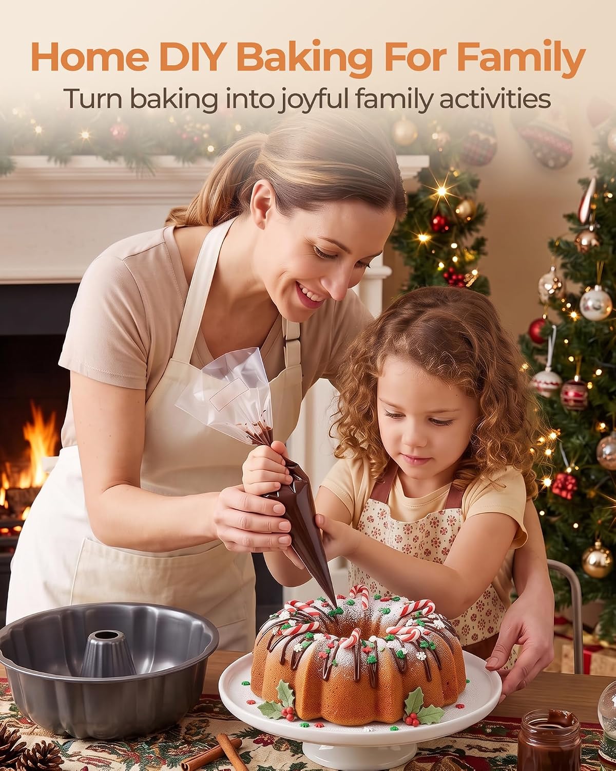 Bake Choice Bundt Cake Pan,12 Cup Fluted Tube Cake Pan, Made Without PFAS — product details
