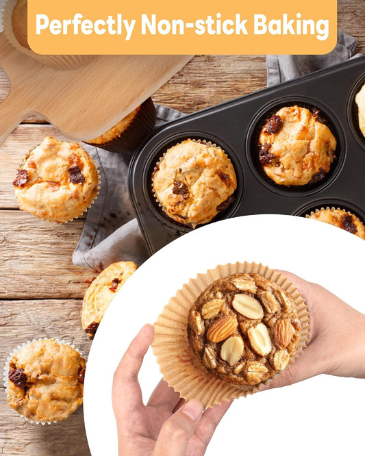 Bake Choice 100pcs Jumbo Cupcake Liners for Baking, Natural Muffin Liners — product details