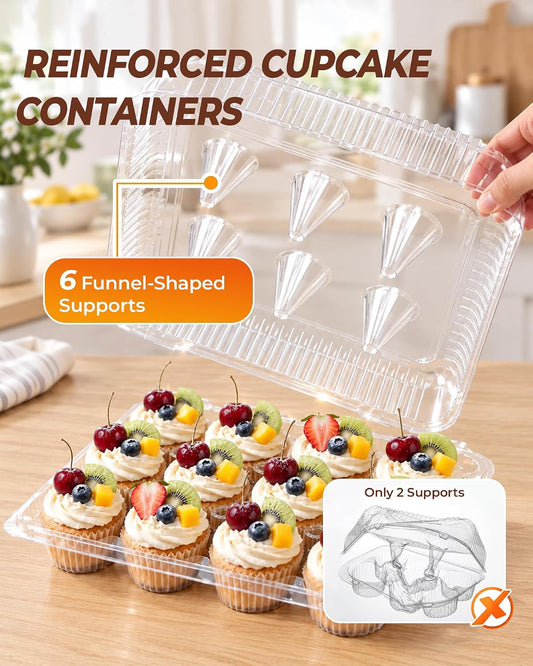 Bake Choice 20 Sets x 12 Count Cupcake Containers with Detachable Lid — product details