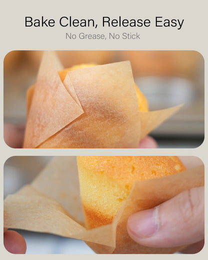 [Mini Size] 200pcs Natural Tulip Cupcake Liners for Baking Cups Unbleached European Parchment paper Tulip Muffin Liners, Cupcake Wrapper for Party, Christmas