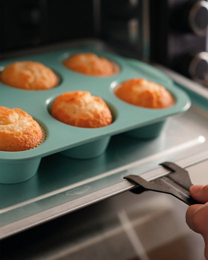 [Standard Size] Silicon Muffin Pan-3-pack includes 100 Natural Cupcake Liners, 6-cavity Regular Size, BPA Free, Egg Bite & Muffin Molds for Baking