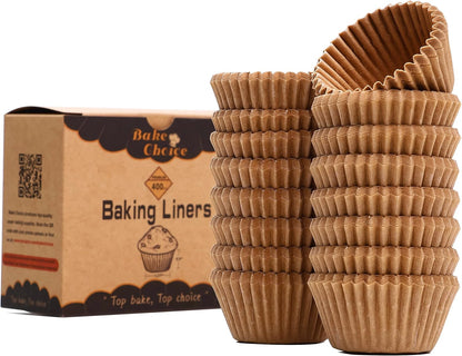 [Mini Size] Non-stick 400pcs Cupcake Liners for Baking, Natural, Food-grade Cupcake Wrapper, Greaseproof Parchment Muffin Liners