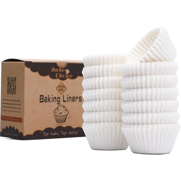 Non-Stick 400pcs Mini cupcake liners for baking White,parchment mini muffin liners for Mini Cupcake Pans,food grade,non stick,greaseproof