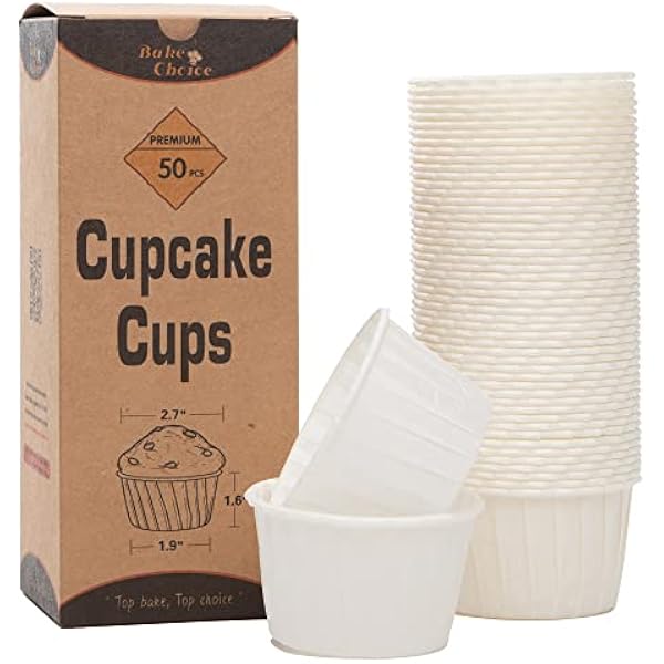 50pcs White Cupcake Baking Cups, Heavy Duty Parchment Paper Cupcake Liners 3.5oz for Muffin, Cupcake, Dessert.