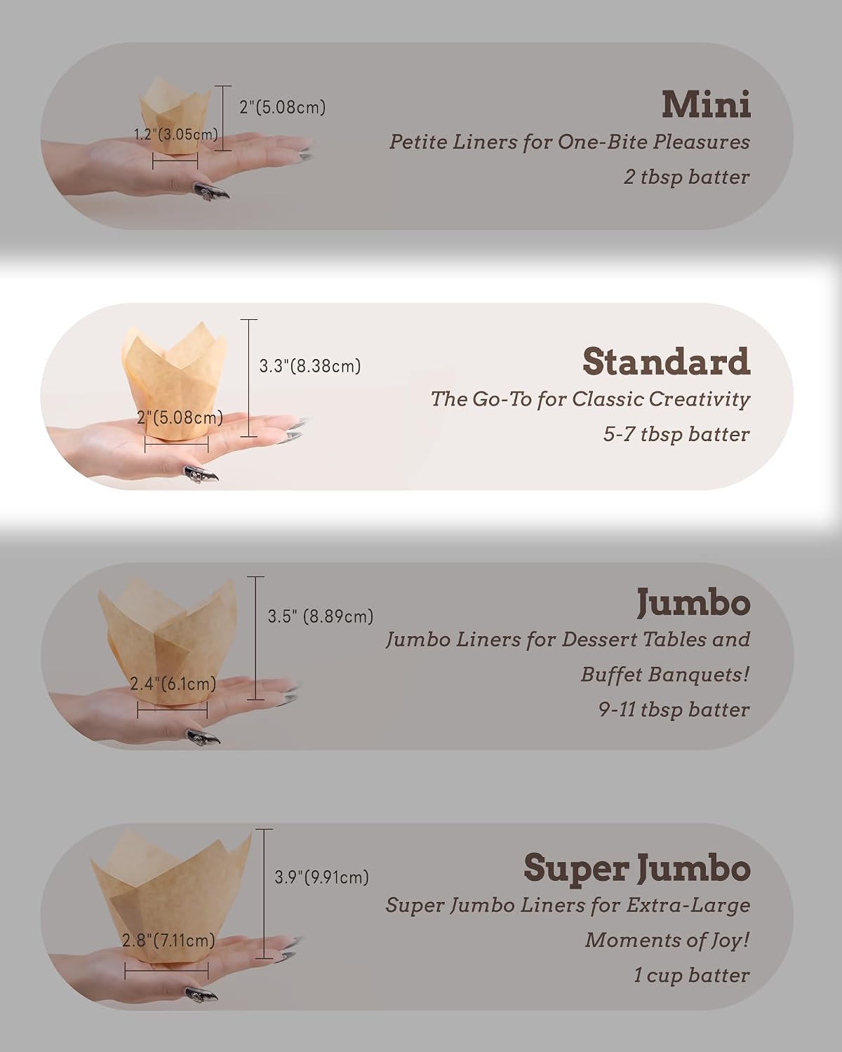 Bake Choice 200pcs Tulip Cupcake Liners, Standard Size, Mix Color — product details