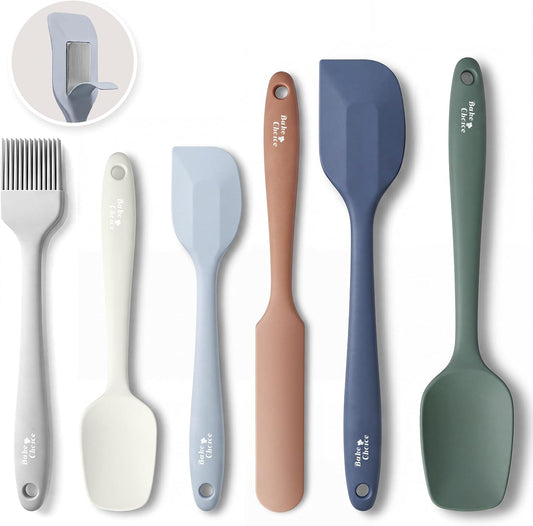 Bake Choice 6-Piece Silicone Spatula Set, Solid Steel Core, Heat Resistant — main product image