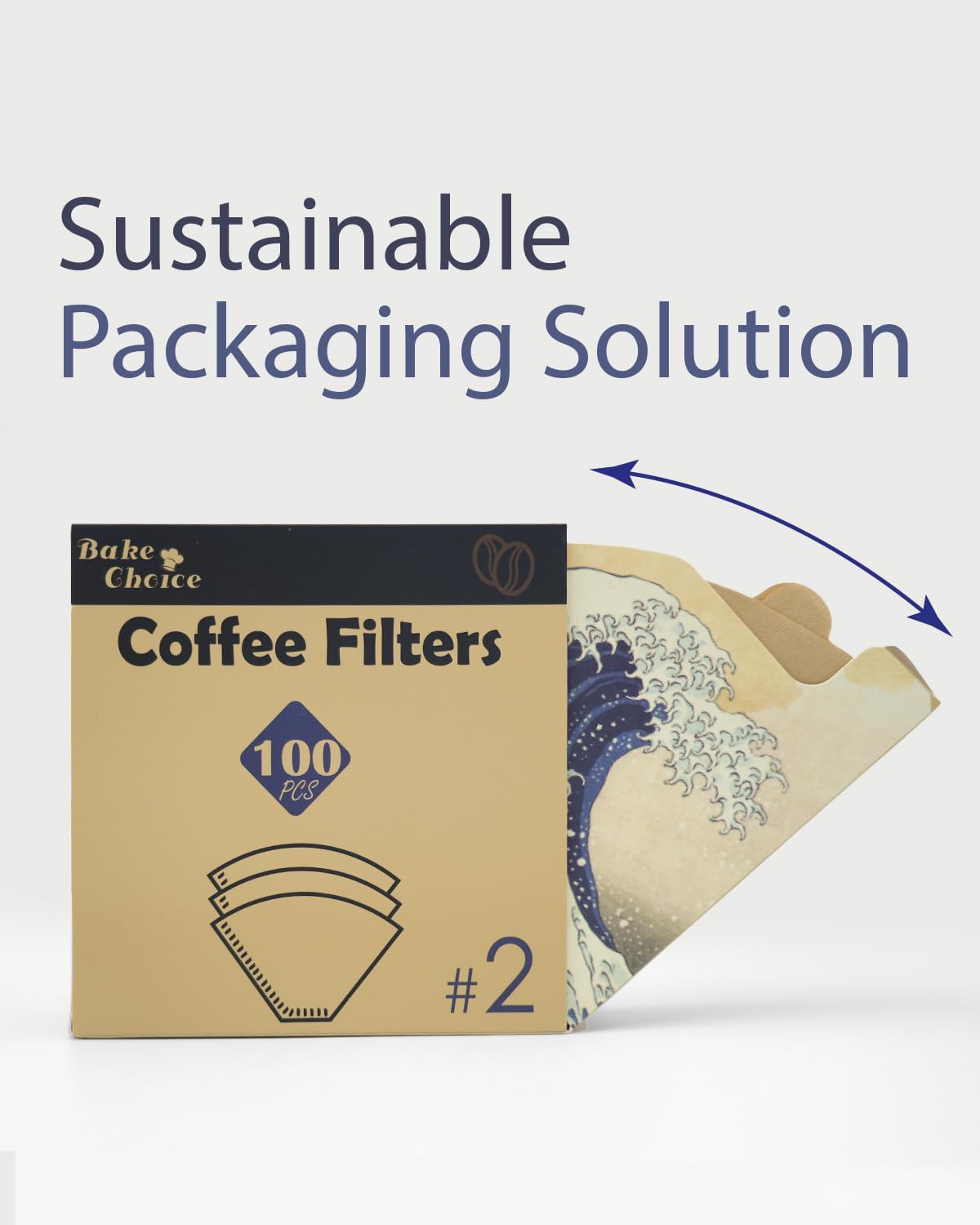 Bake Choice Coffee Filters #2 Cone Paper, # 2 Cone Shaped Unbleached All Natural Compostable Coffee Filters 100 Count, Biodegradable and Compostable, No Blowout — product details