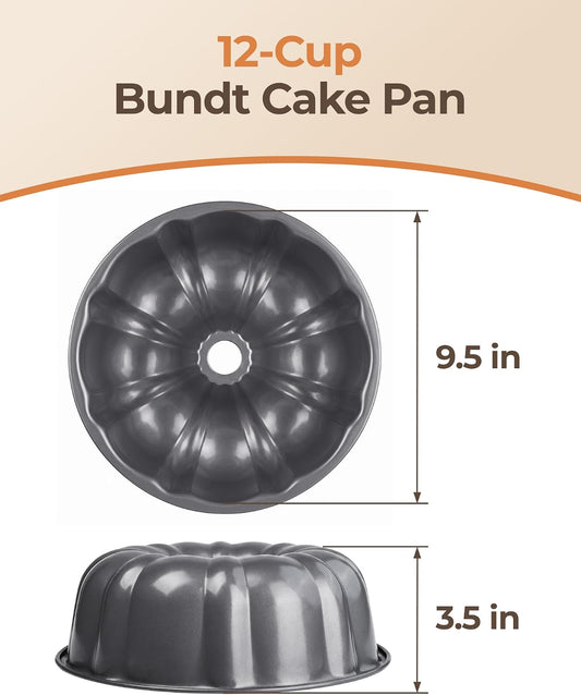 Bake Choice Bundt Cake Pan,12 Cup Fluted Tube Cake Pan, Made Without PFAS — product details
