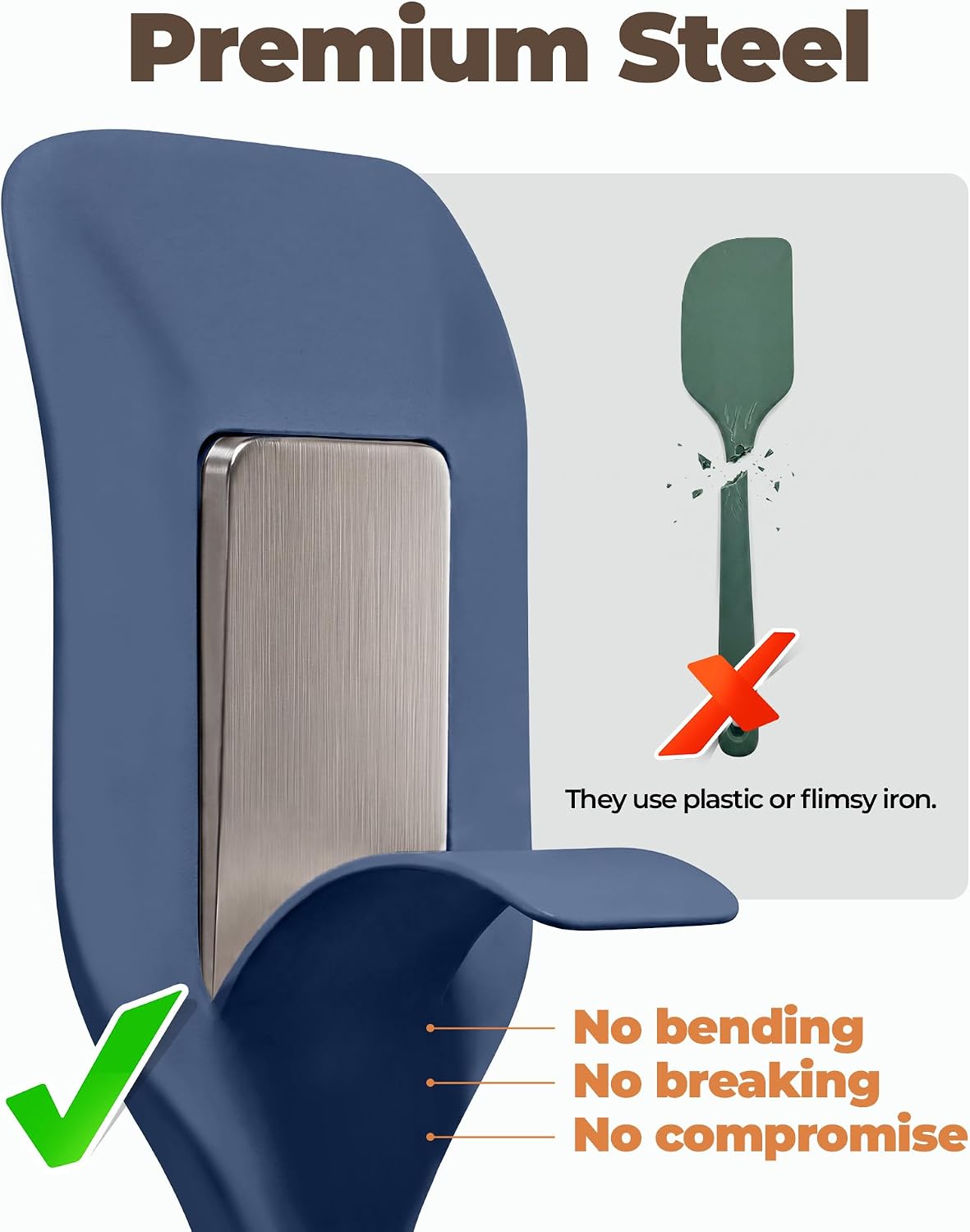 Bake Choice 2-Piece Heat Resistant Silicone Spatula Set with Steel Core — product details