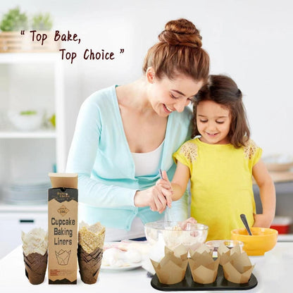 Bake Choice 200pcs Standard Tulip Cupcake Liners with Four Fancy Designs — product details