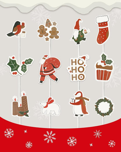 Bake Choice 400 Pcs Christmas Cupcake Liners with 12 Pcs Cupcake Toppers, Mini Cupcake Liners, Mini Muffin Liners for Xmas Party, Baby Shower, Christmas Holiday, Birthday Party — product details