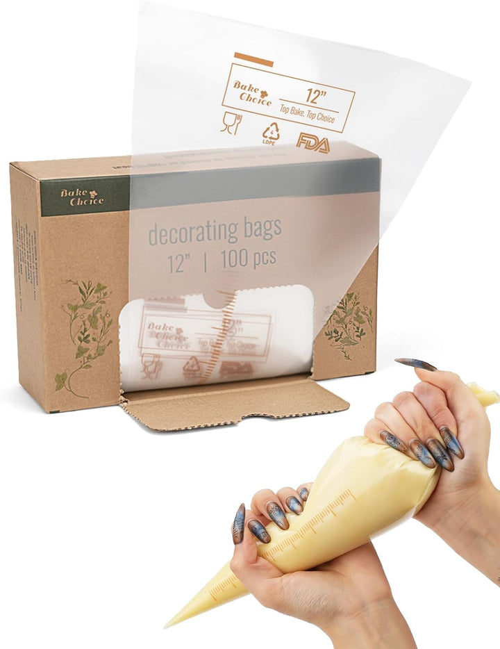 Bake Choice 12 Inch Piping Bags, 100PCS Thickened Disposable Pastry Bags — product details