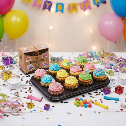 Bake Choice 400pcs Gold Mini Cupcake Liners, Foil Muffin Liners, Non-Stick — product details