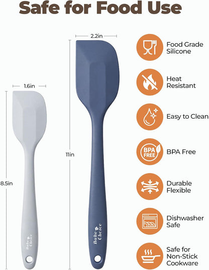 Bake Choice 2-Piece Heat Resistant Silicone Spatula Set with Steel Core — product details