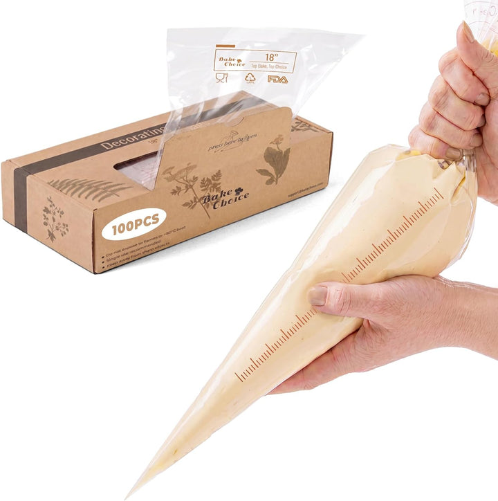 Bake Choice 18 Inch Piping Bags, 100PCS Thickened Disposable Pastry Bags — product details
