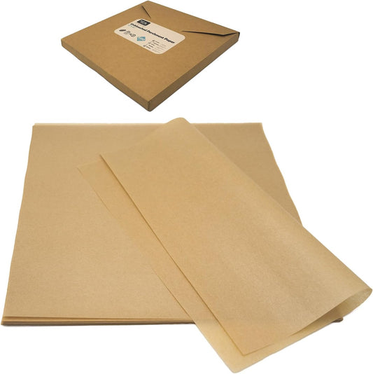 Bake Choice 12" x 12" Parchment Paper Square Kraft Deli Wrap Sheets 100 PCS — main product image