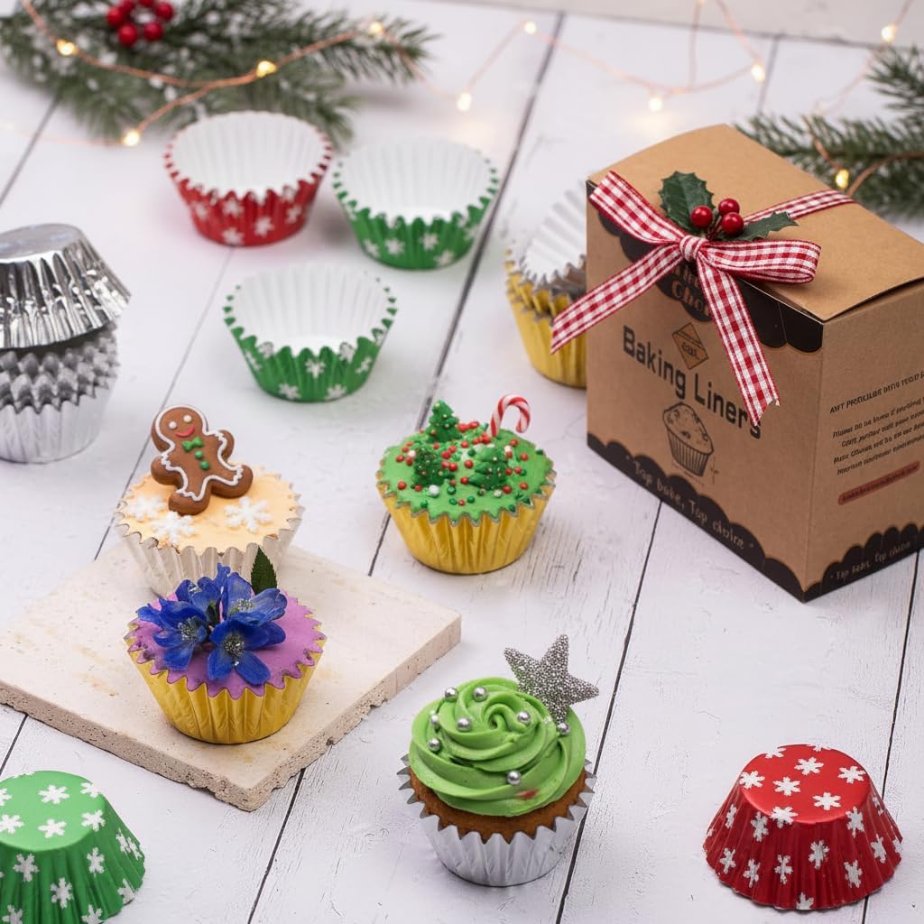 Bake Choice 400pcs Gold Mini Cupcake Liners, Foil Muffin Liners, Non-Stick — product details