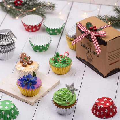 Bake Choice 400pcs Gold Mini Cupcake Liners, Foil Muffin Liners, Non-Stick — product details