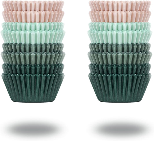 Bake Choice Cupcake Liners for Baking, 400 Pcs Mini Muffin Liners, Food Grade Cupcake Wrappers, Colorful Greaseproof Parchment Paper for Birthday, Party & Wedding, Calyx Series — product details