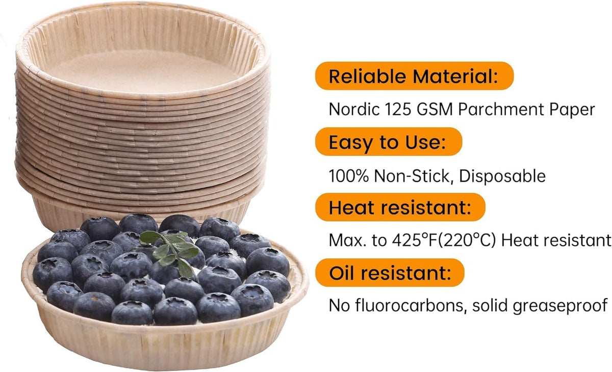 Bake Choice 200pcs Paper Mini Tart Pans, 4 Inch Mini Pie Tins, Disposable — product details