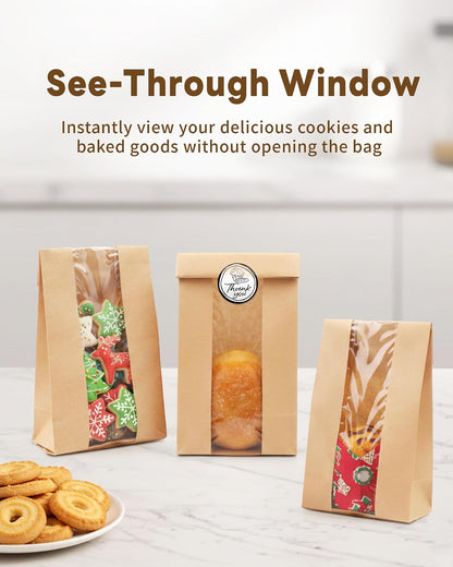 Bake Choice 50 PCS Small Cookie Bags with Seal, 3.5"x 2.3"x7.5 Treat Bags — product details