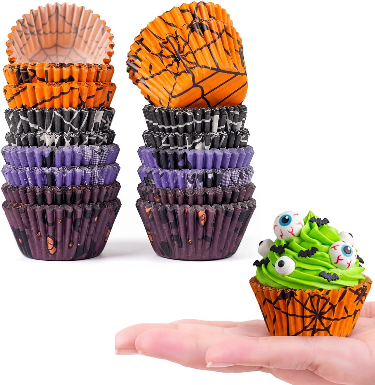Bake Choice Mini Halloween Cupcake Liners 400pcs, Grease-Resistant — main product image