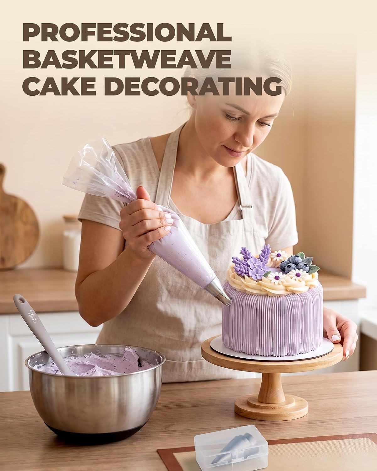 Bake Choice 6-Piece Basketweave Piping Tips Set with Storage Case, Seamless — product details