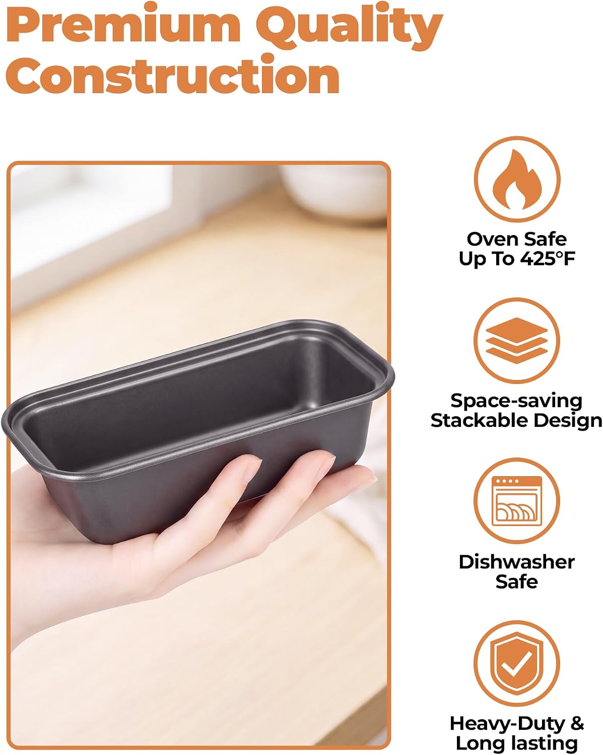 Bake Choice 4 Pack Mini Loaf Pans with 30PCS loaf liners — product details
