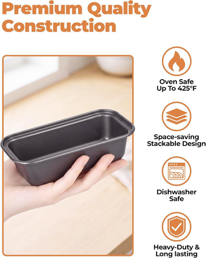 Bake Choice 4 Pack Mini Loaf Pans with 30PCS loaf liners — product details