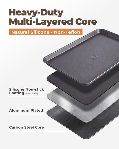 Bake Choice 2 Pack 18x13In Half Sheet Pans With 100Pcs Parchment Sheets — product details