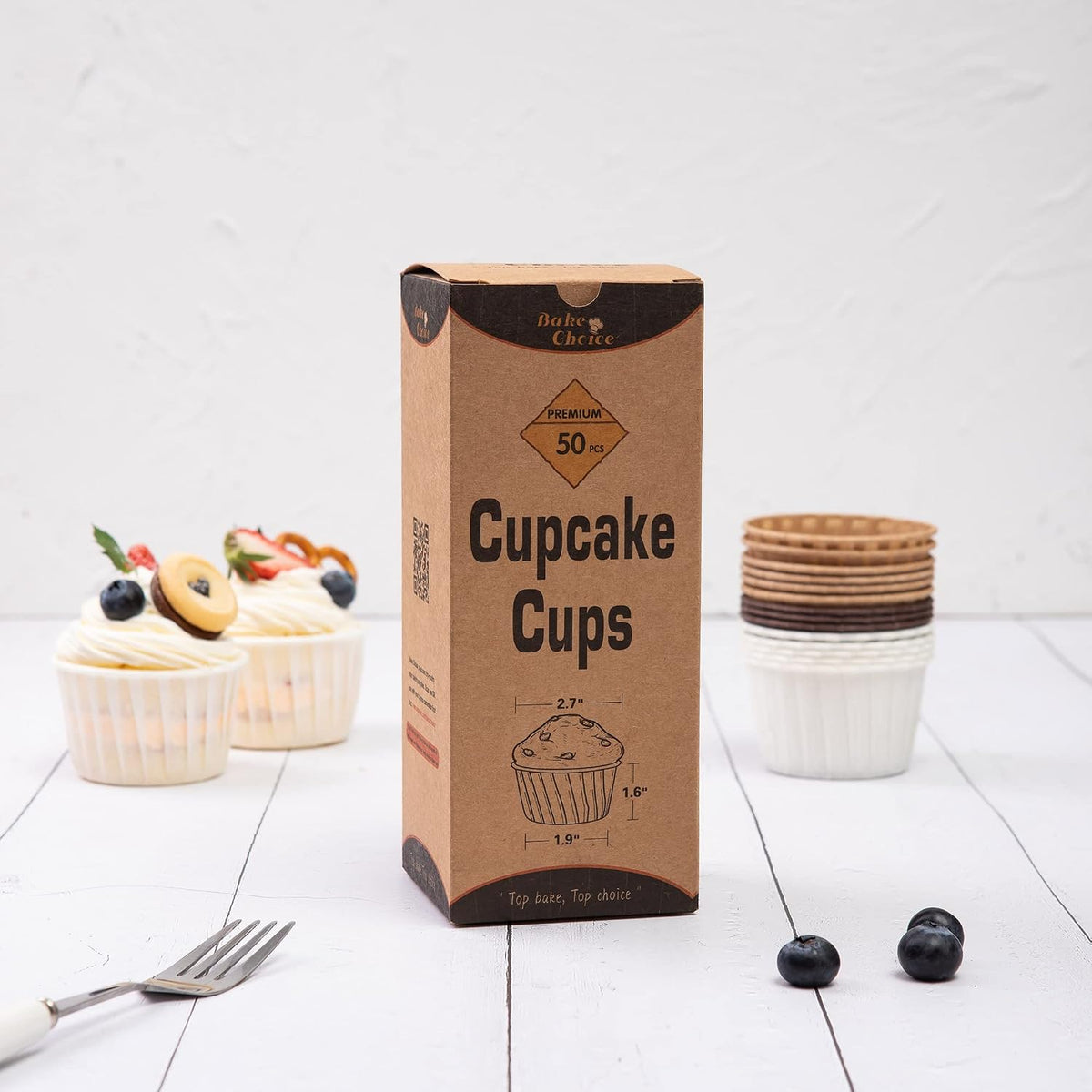Bake Choice 50pcs Natural Cupcake Baking Cups, Heavy Duty Parchment Paper — product details