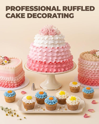 Bake Choice 7-Piece Ruffle Piping Tips for Cake, Cupcake, Cookie Decorating — product details