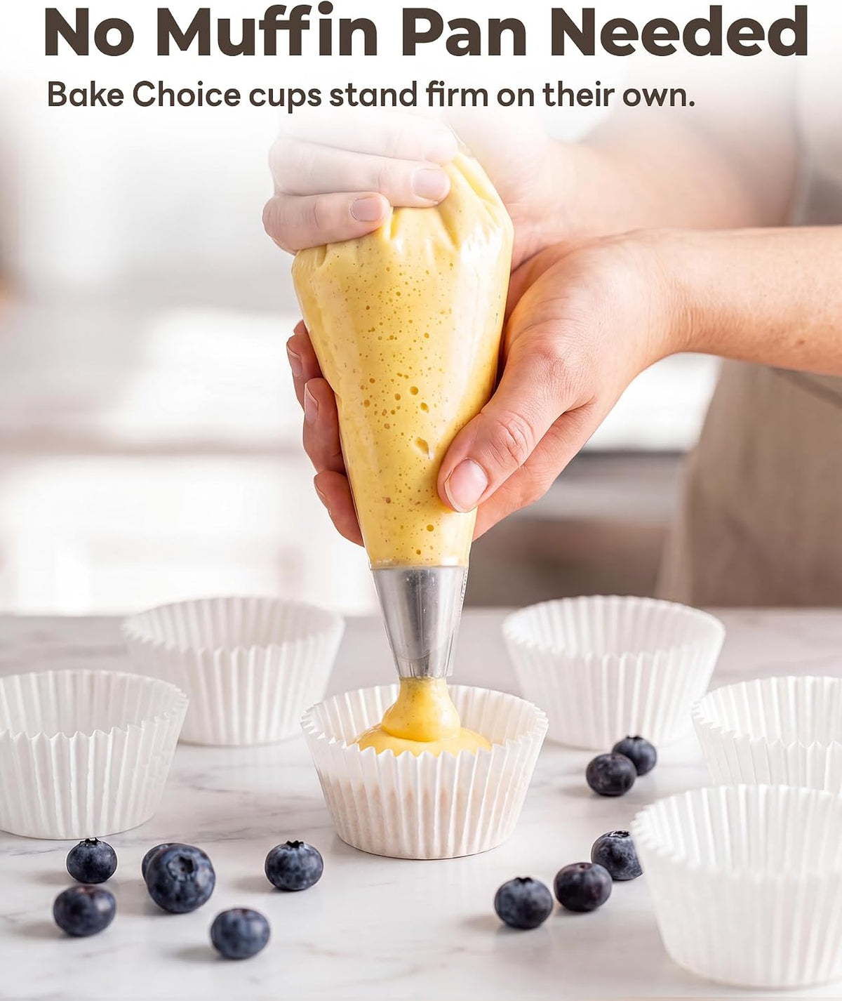 Bake Choice Standard Cupcake Liners for Baking, 160PCS, Non-stick, White — product details