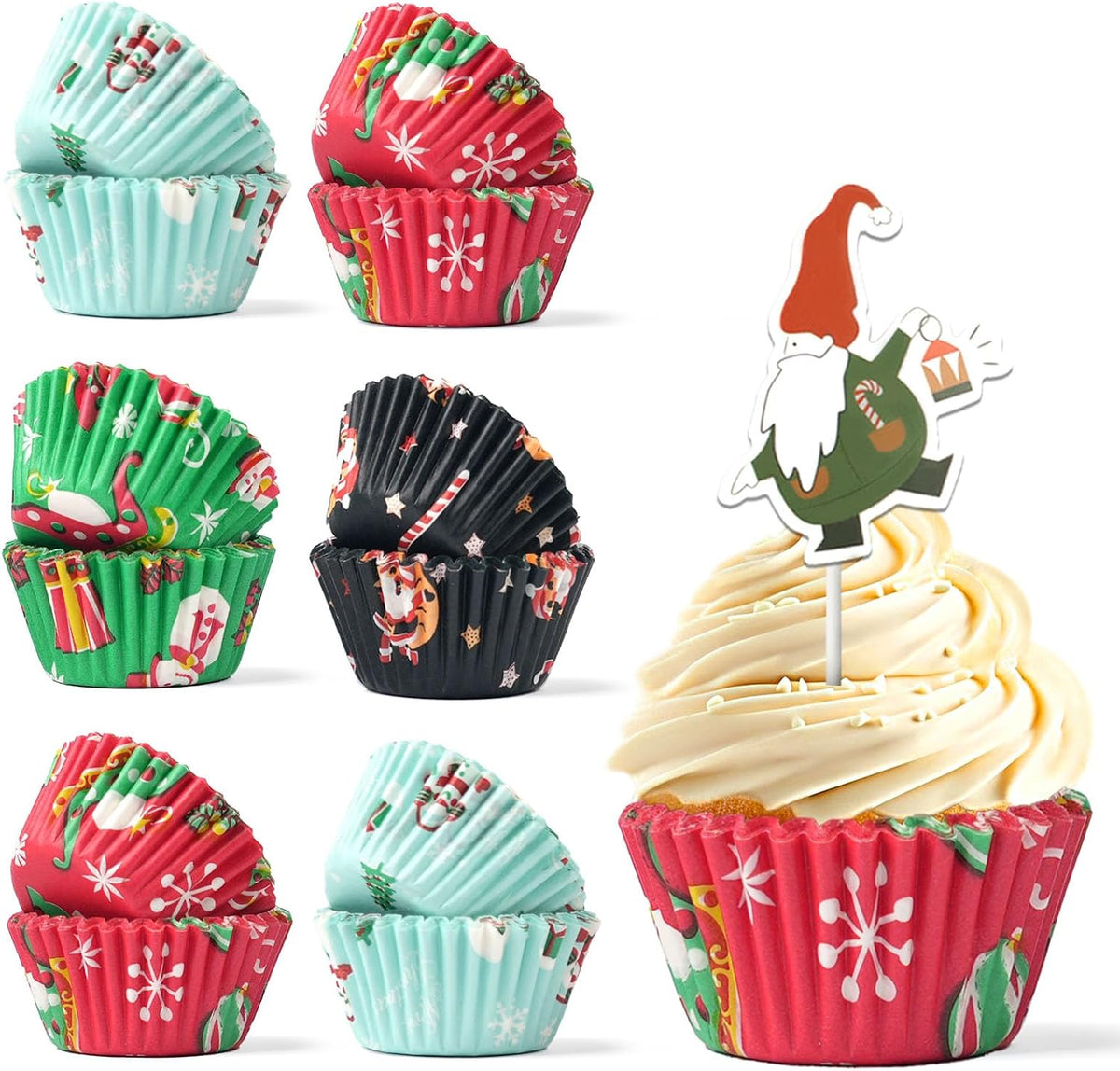 Bake Choice Non-Stick 400pcs White Mini Cupcake Liners for Baking, Greaseproof Muffin Liners for Mini Muffin Pan, Food Grade Cupcake Wrapper for for Party, Wedding, Birthday, Christmas, Valentines — main product image
