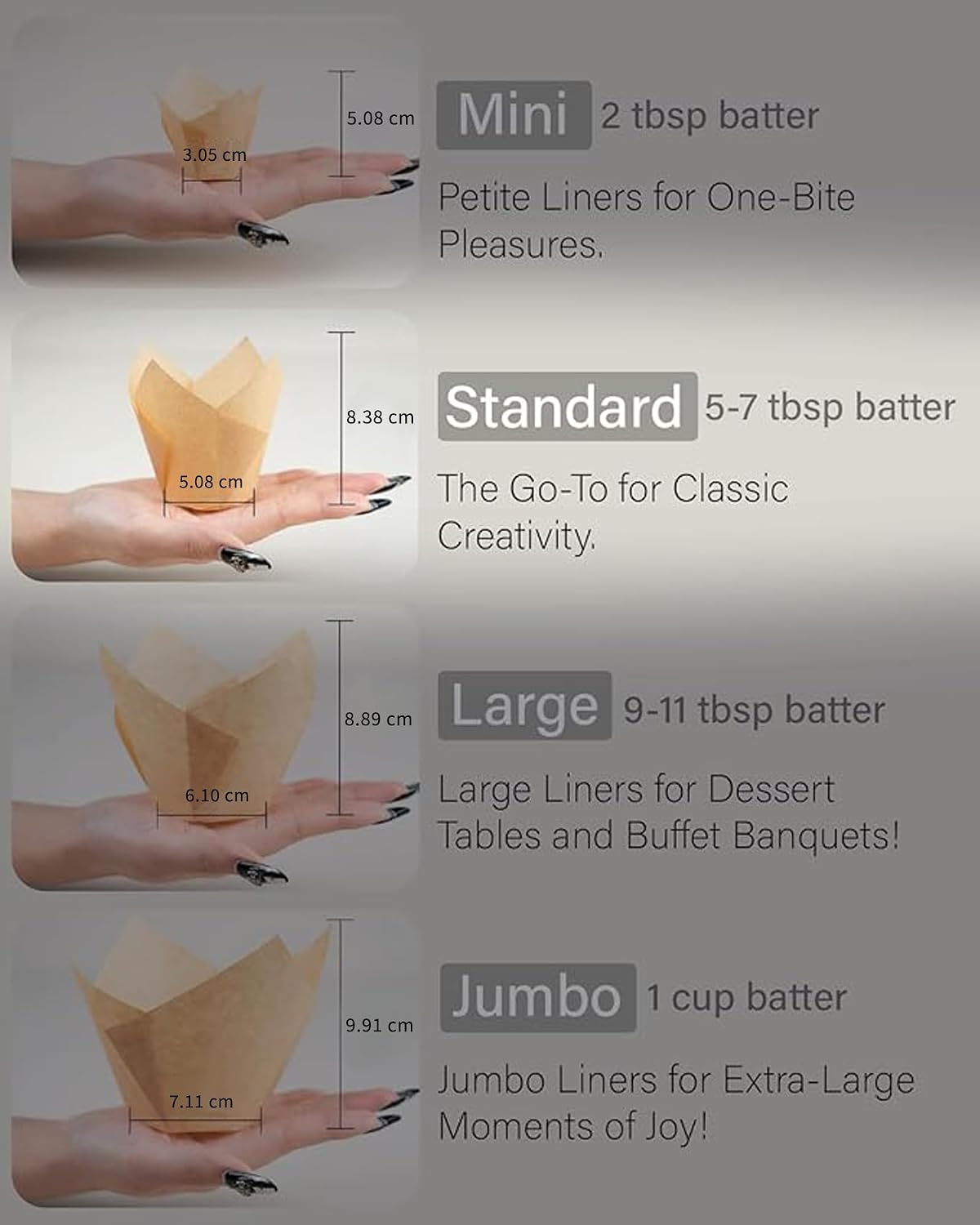 Bake Choice 50pcs Natural Cupcake Baking Cups, Heavy Duty Parchment Paper — product details