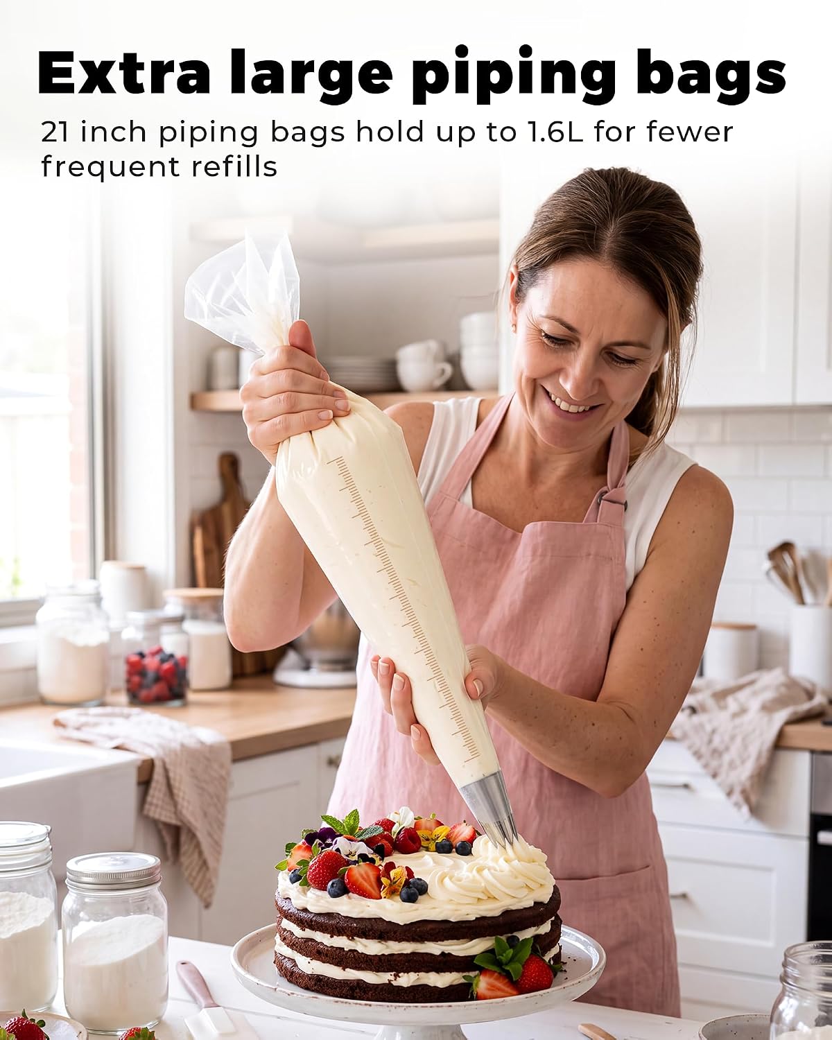 Bake Choice 21 Inch Piping Bags, 100PCS Thickened Disposable Pastry Bags — product details