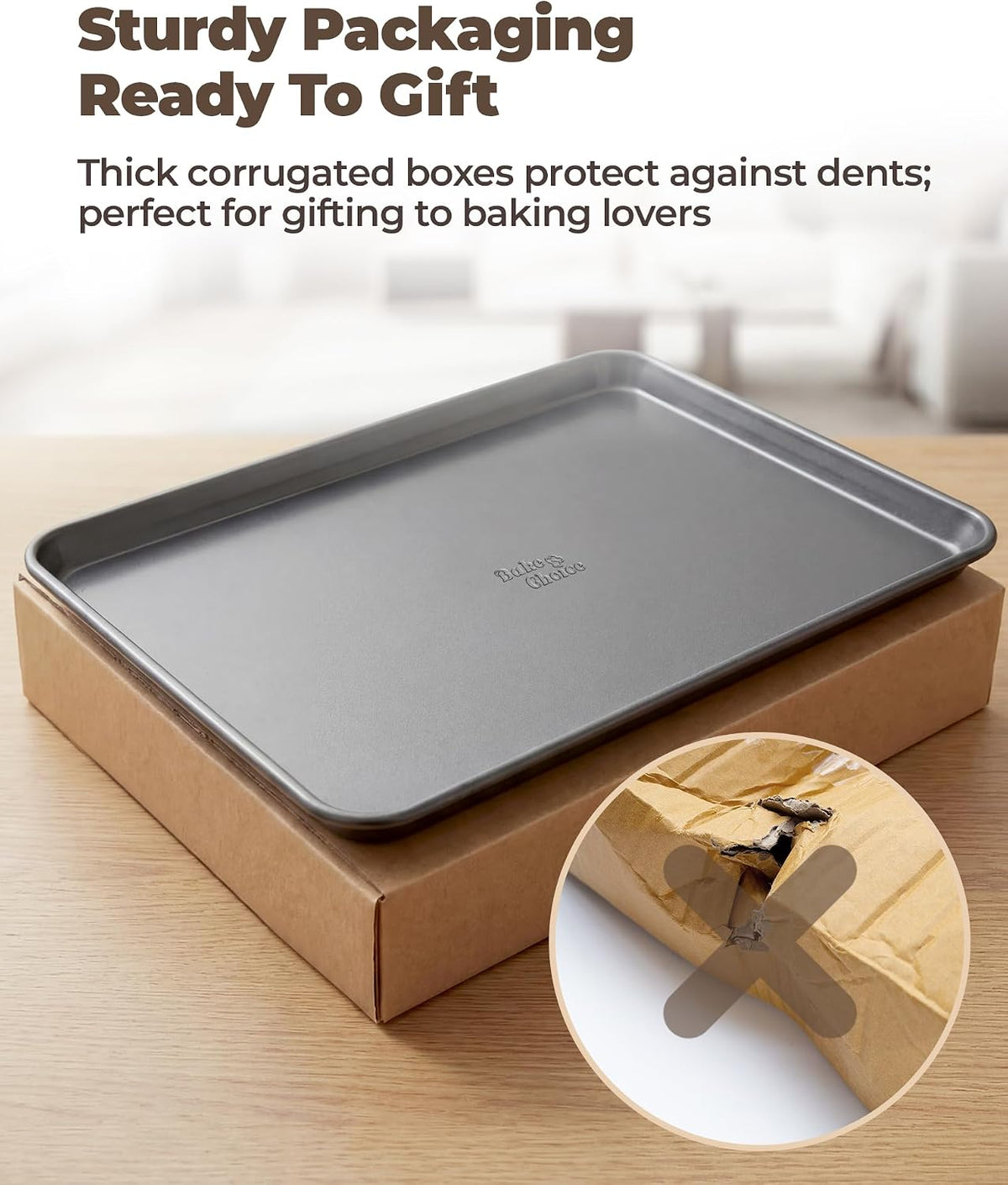 Bake Choice 2 Pack 18x13In Half Sheet Pans With 100Pcs Parchment Sheets — product details