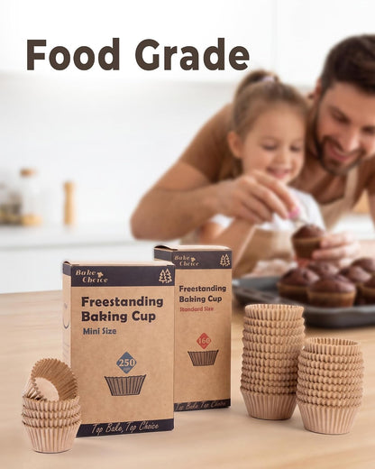 Bake Choice 250PCS Mini Cupcake Liners for Baking, Non-stick, White — product details