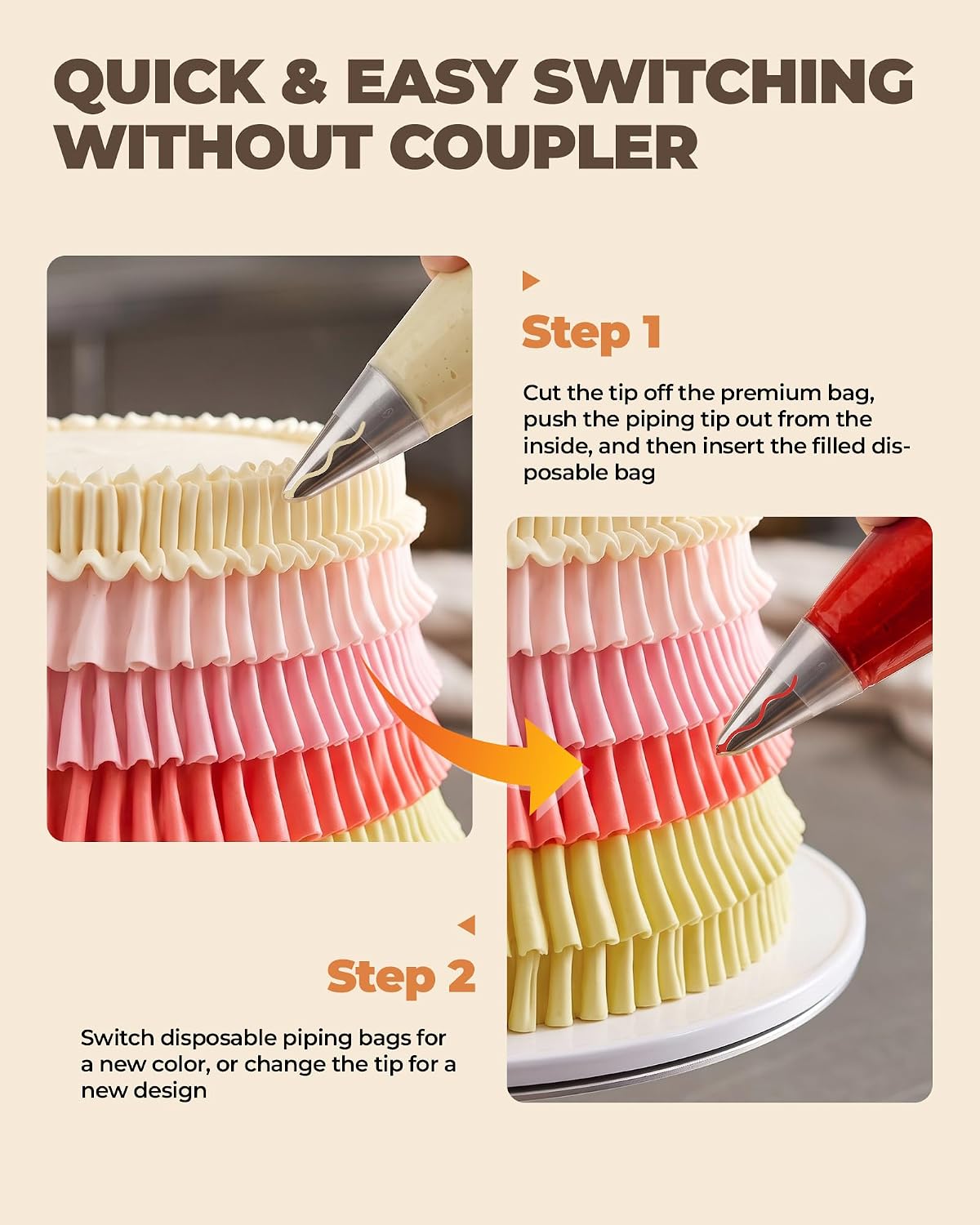 Bake Choice 43 Pcs Ruffle Piping Tips and Bags Sets for Cake Decorating — product details