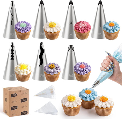 Bake Choice 43 Pcs Ruffle Piping Tips and Bags Sets for Cake Decorating — main product image