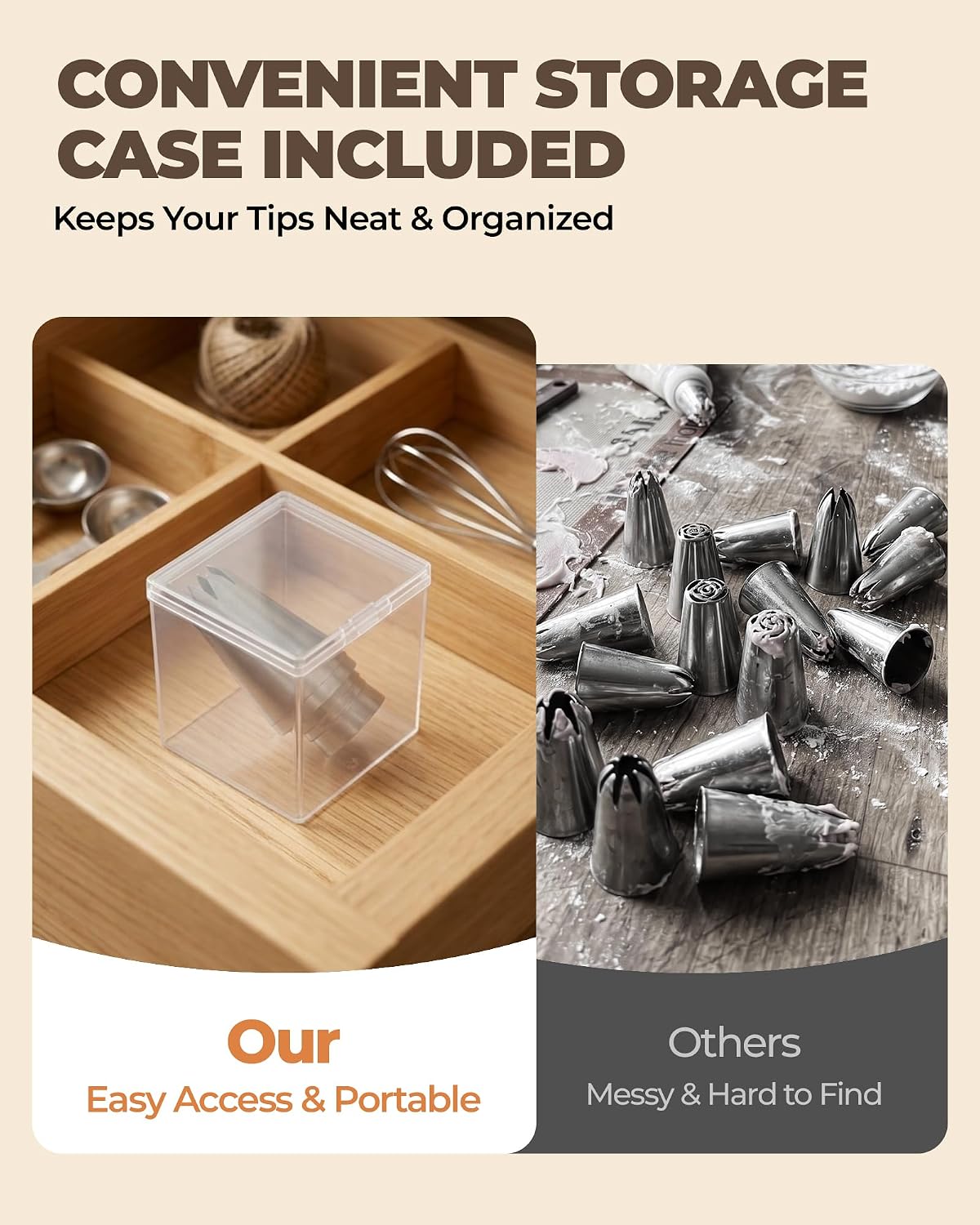 Bake Choice 8-Piece Large Piping Tips Set | 1A、1M、580、853、195、1C、2C、347 — product details
