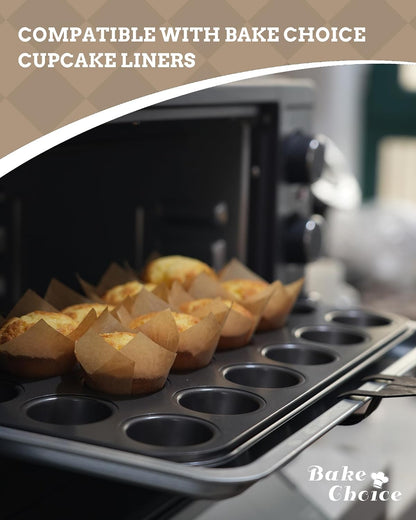Bake Choice Mini Muffin Pan with 200 Cupcake Liners, Mini Cupcake Pans — product details