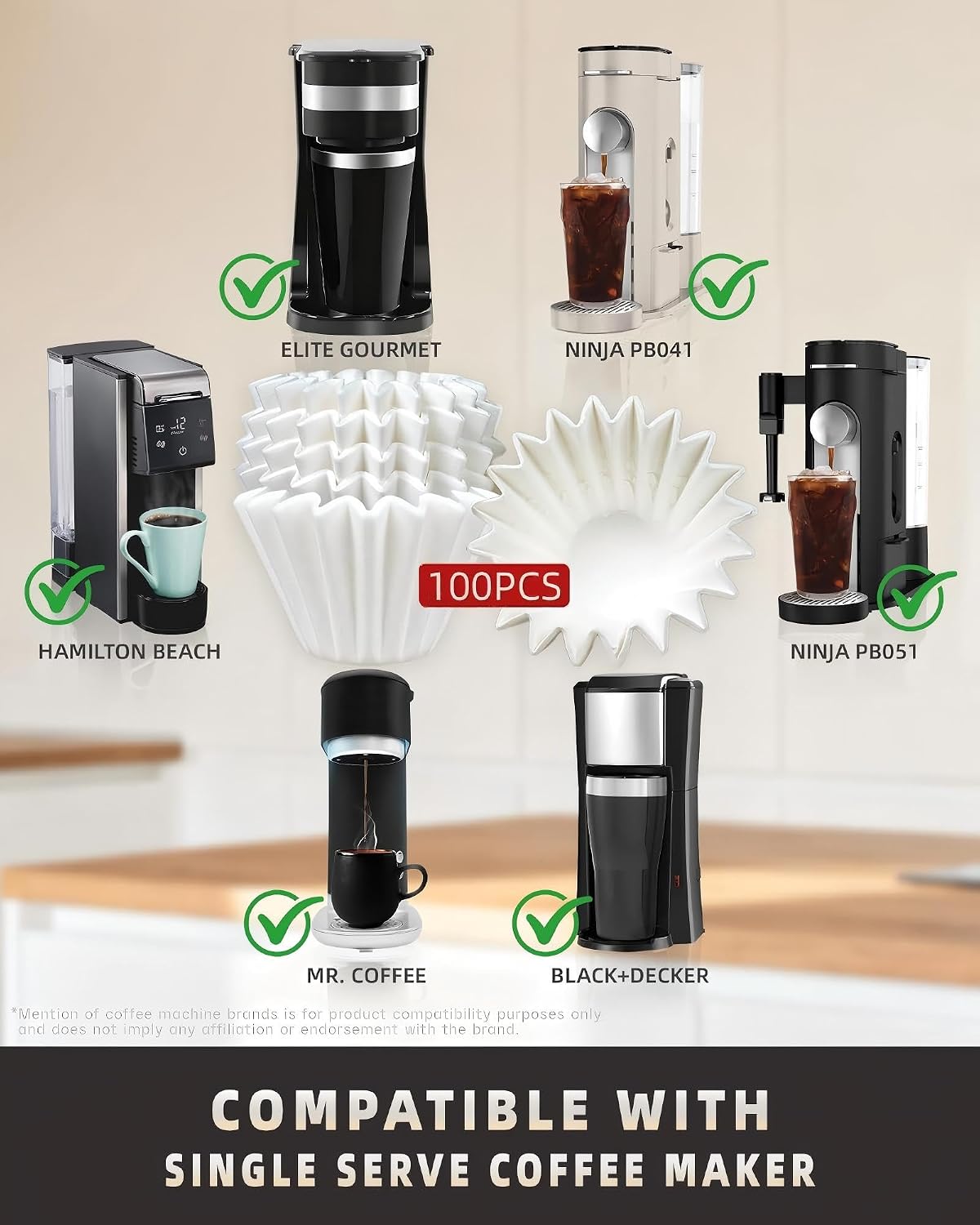 Bake Choice Small Coffee Filters, for Kalita Wave 155, 1-2 Cup, 100 Count — product details