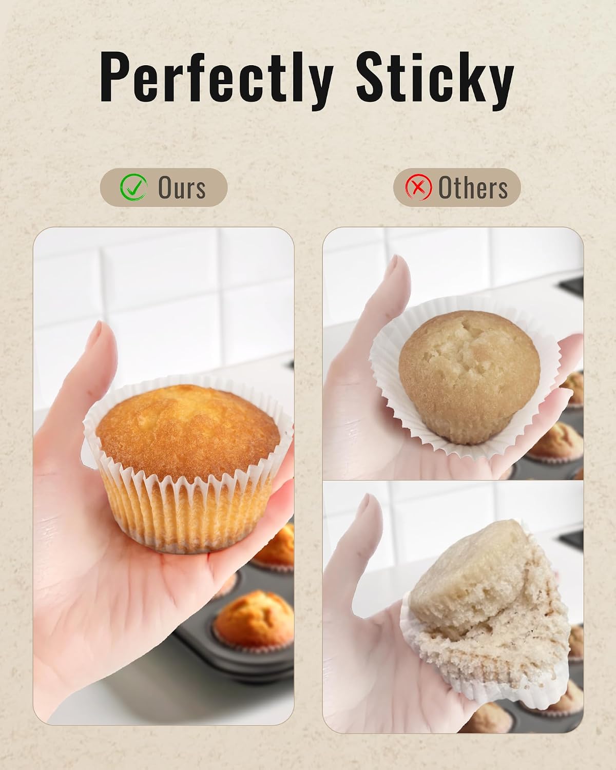 Bake Choice 200pcs Standard Cupcake Liners for Baking, White Muffin Liners — product details